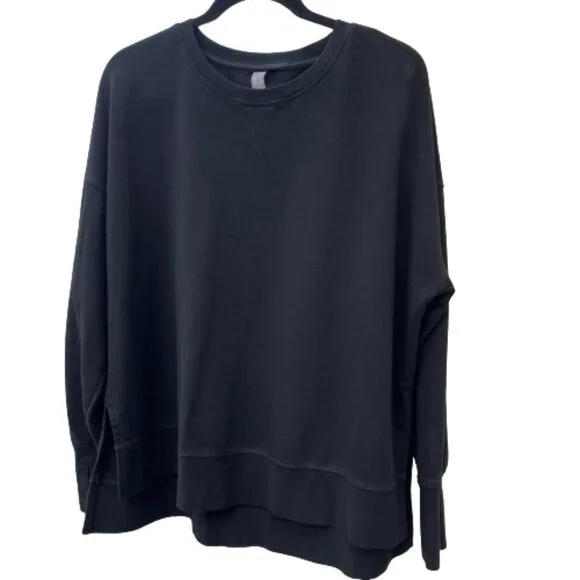 EUC Sweaty Betty After Class Longline Sweatshirt Black - Large US 12 - Picture 2 of 5